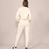 Cropped Rose Sweatshirt - Natural