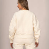Cropped Rose Sweatshirt - Natural