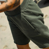 Fleece Mid-Rise Oversized Short 7" -  Moss