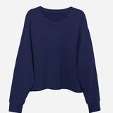 Pull Crop en Molleton More Love - Denim