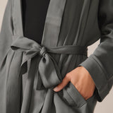 Eco Twill Blazer Kimono in Stormy Green