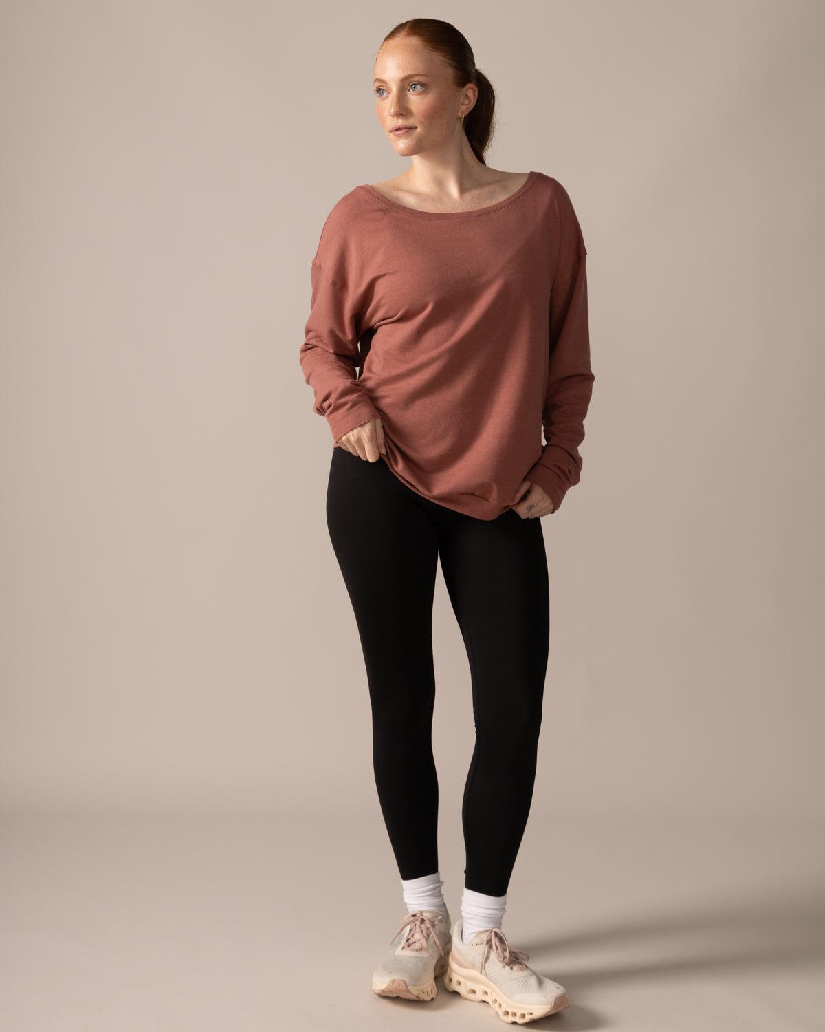 Rose Boreal - Long Sleeve - Flashdance Pullover - Dahlia