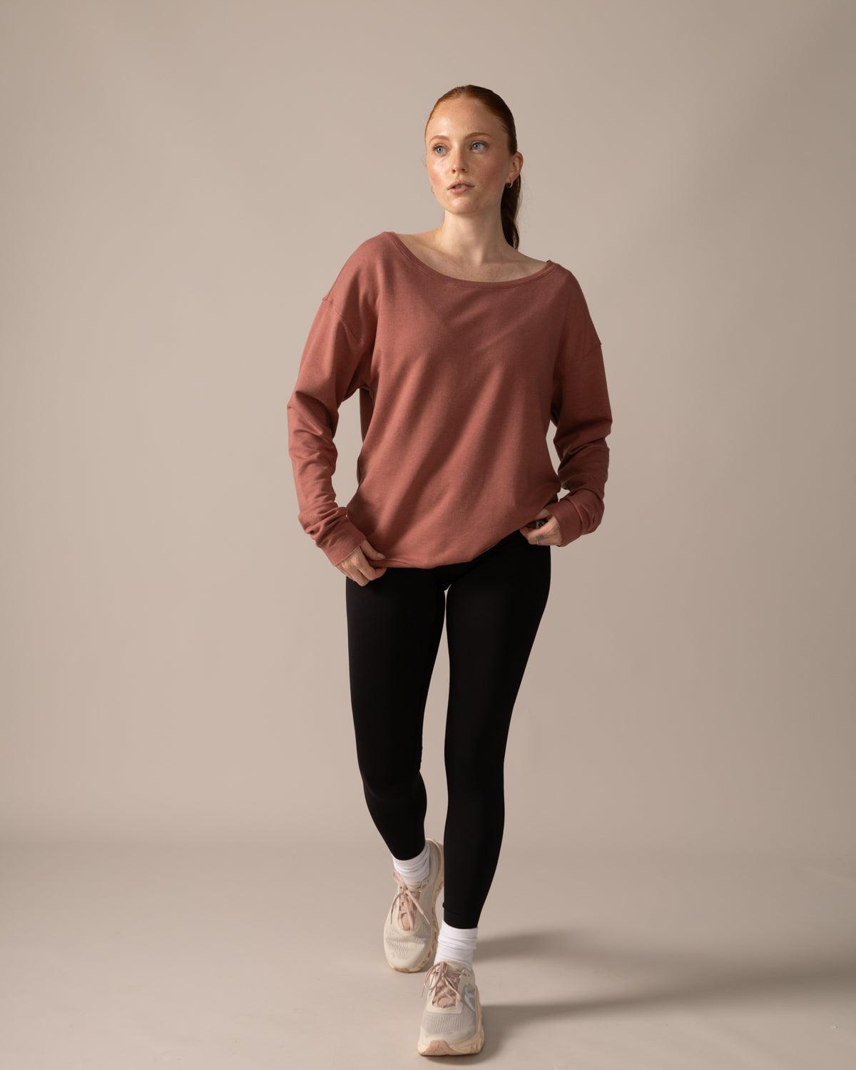 Rose Boreal - Long Sleeve - Flashdance Pullover - Dahlia