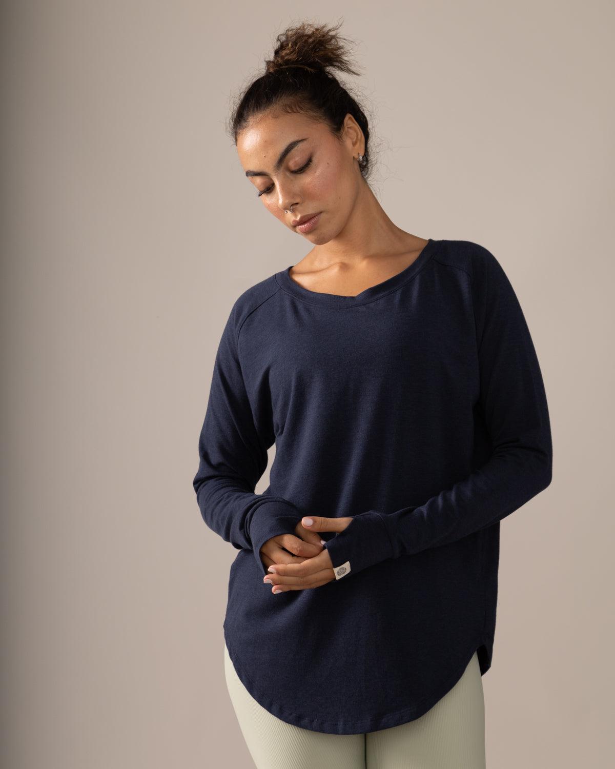 Rose Boreal - Top - Cozy Long Sleeve Shirt - Deep Ocean