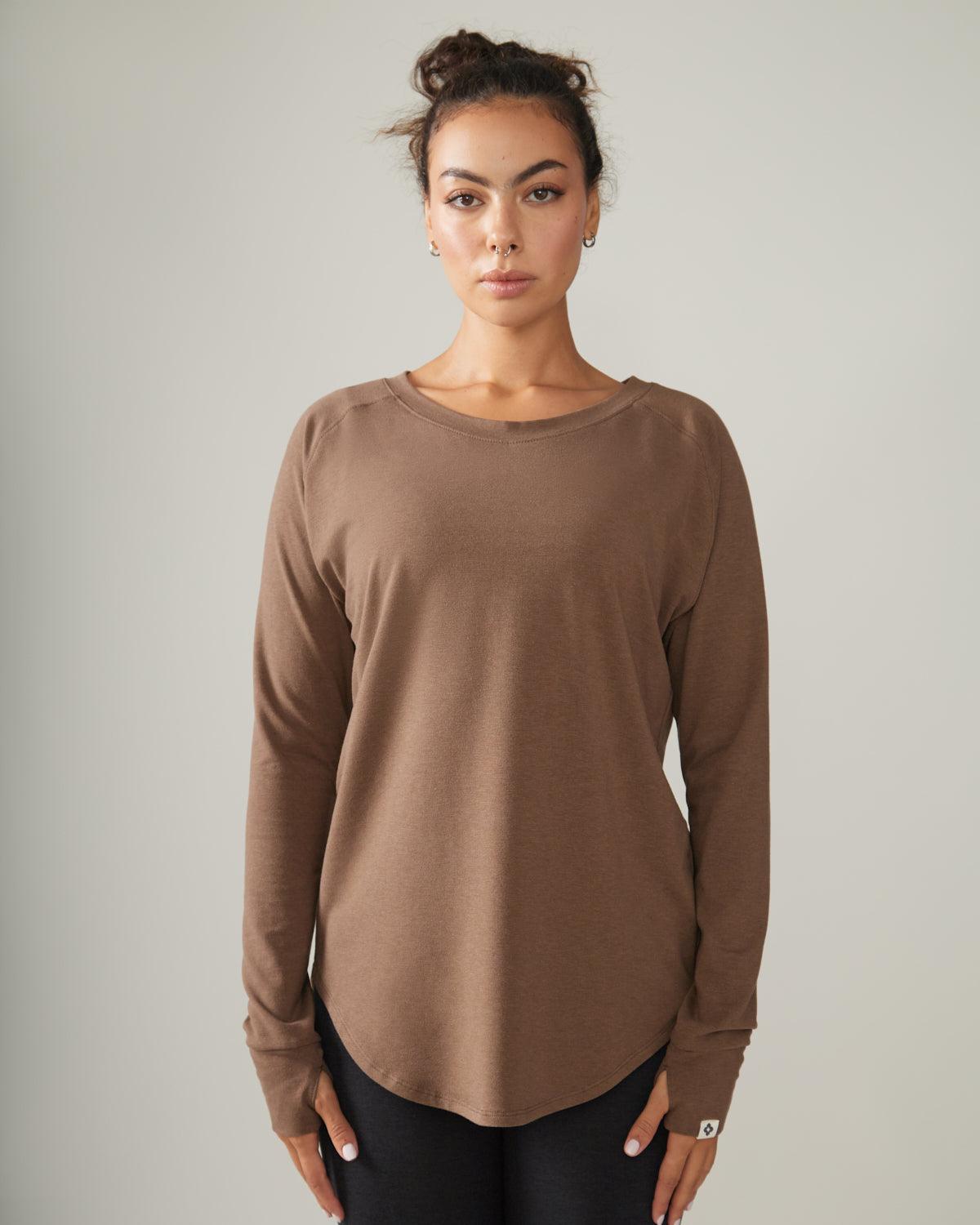 Rose Boreal - Top - Cozy Long Sleeve Shirt - Hazelnut
