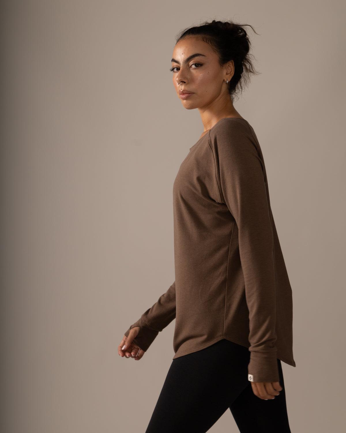 Rose Boreal - Top - Cozy Long Sleeve Shirt - Hazelnut