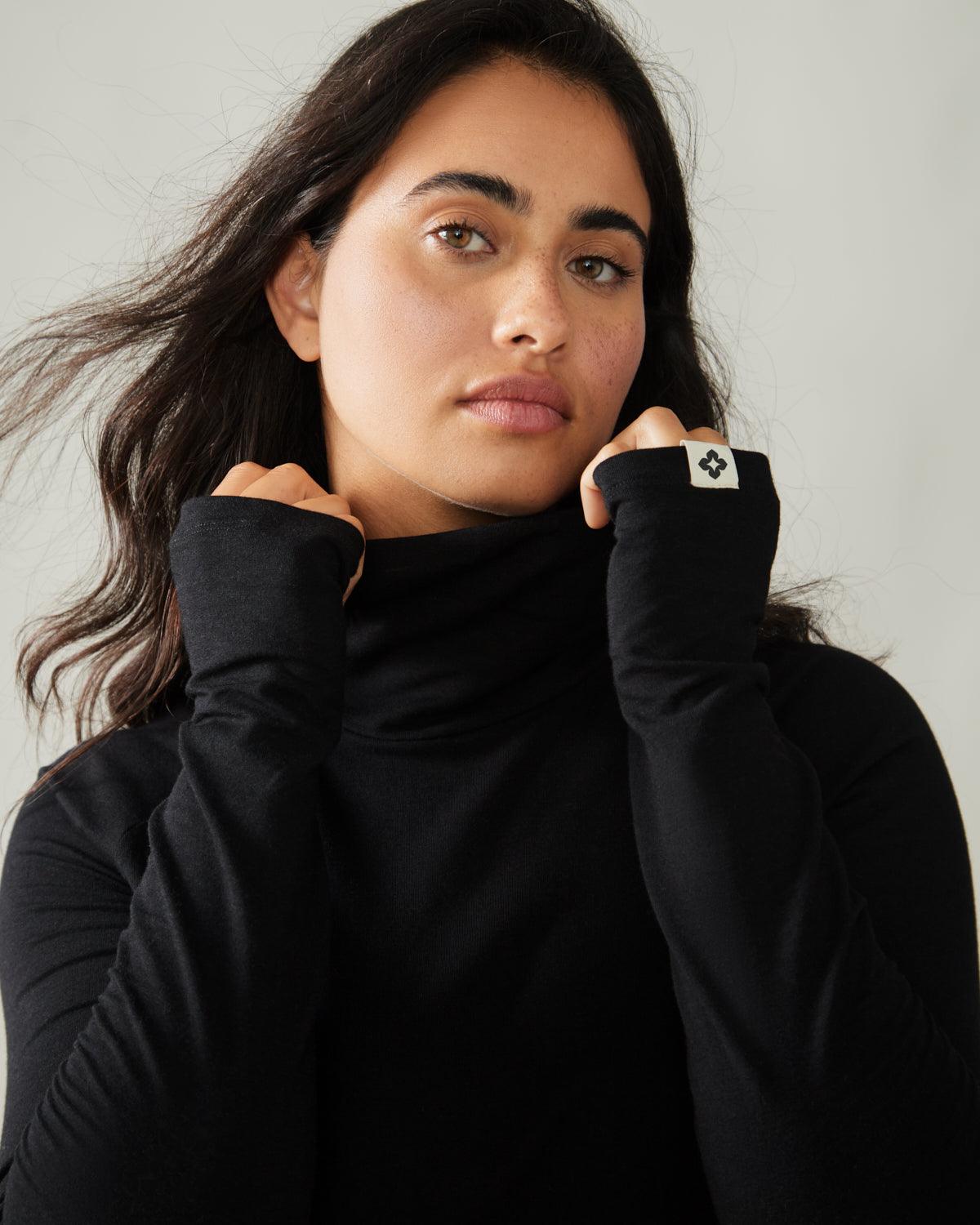 Rose Boreal - Long Sleeve - Zenith Turtleneck Sweater - Total Eclipse