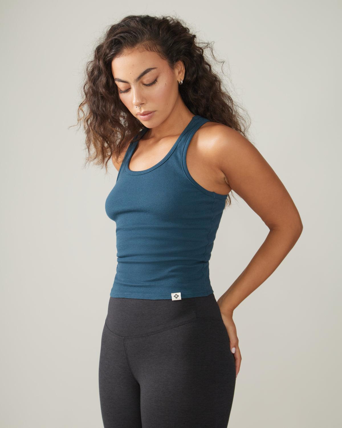 Rose Boreal - Tank Top - Long Mile-End Tank Top - Blue Lagoon