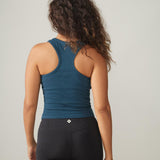 Rose Boreal - Tank Top - Long Mile-End Tank Top - Blue Lagoon