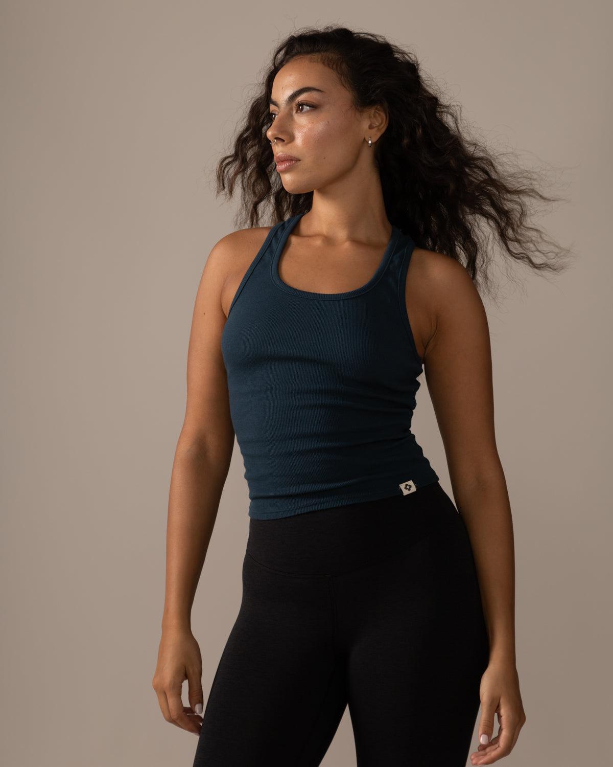 Rose Boreal - Tank Top - Long Mile-End Tank Top - Blue Lagoon