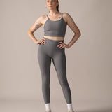 Rose Boreal - Bra - North Star Rib Soft Compression Sports Bra - Stone Grey