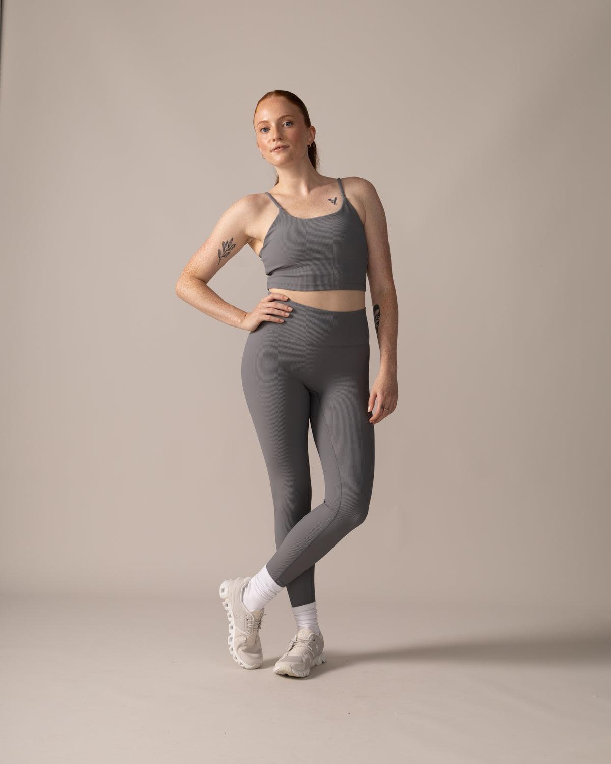 Rose Boreal - Legging - North Star Rib Soft Compression Legging - Stone Grey