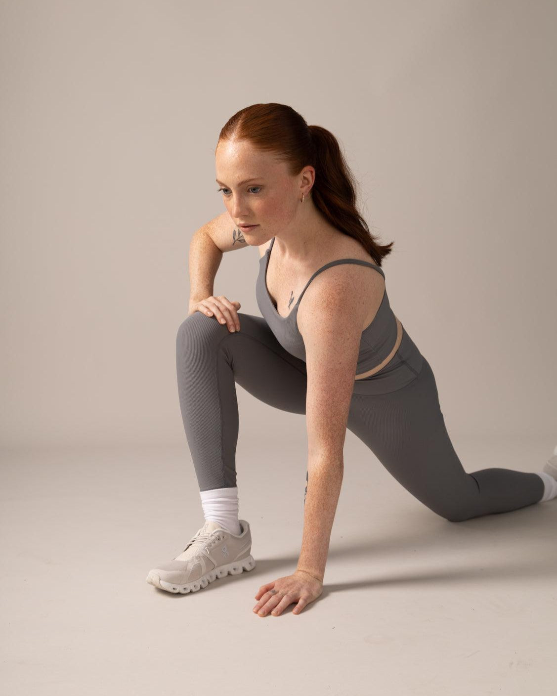 Rose Boreal - Legging - North Star Rib Soft Compression Legging - Stone Grey