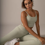 Rose Boreal - Bra - North Star Rib Soft Compression Sports Bra - Mint