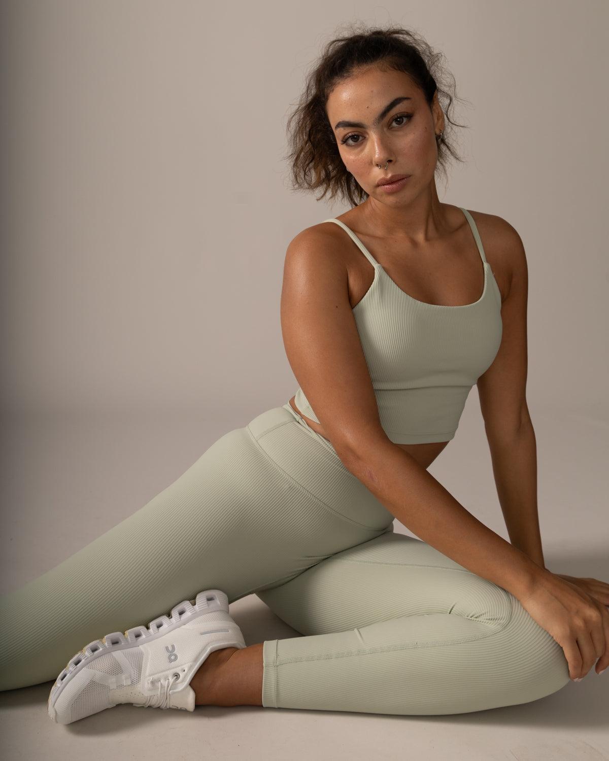 Rose Boreal - Bra - North Star Rib Soft Compression Sports Bra - Mint