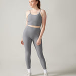 Rose Boreal - Bra - North Star Rib Soft Compression Sports Bra - Stone Grey