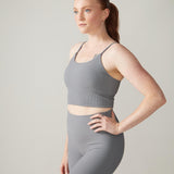 Rose Boreal - Bra - North Star Rib Soft Compression Sports Bra - Stone Grey
