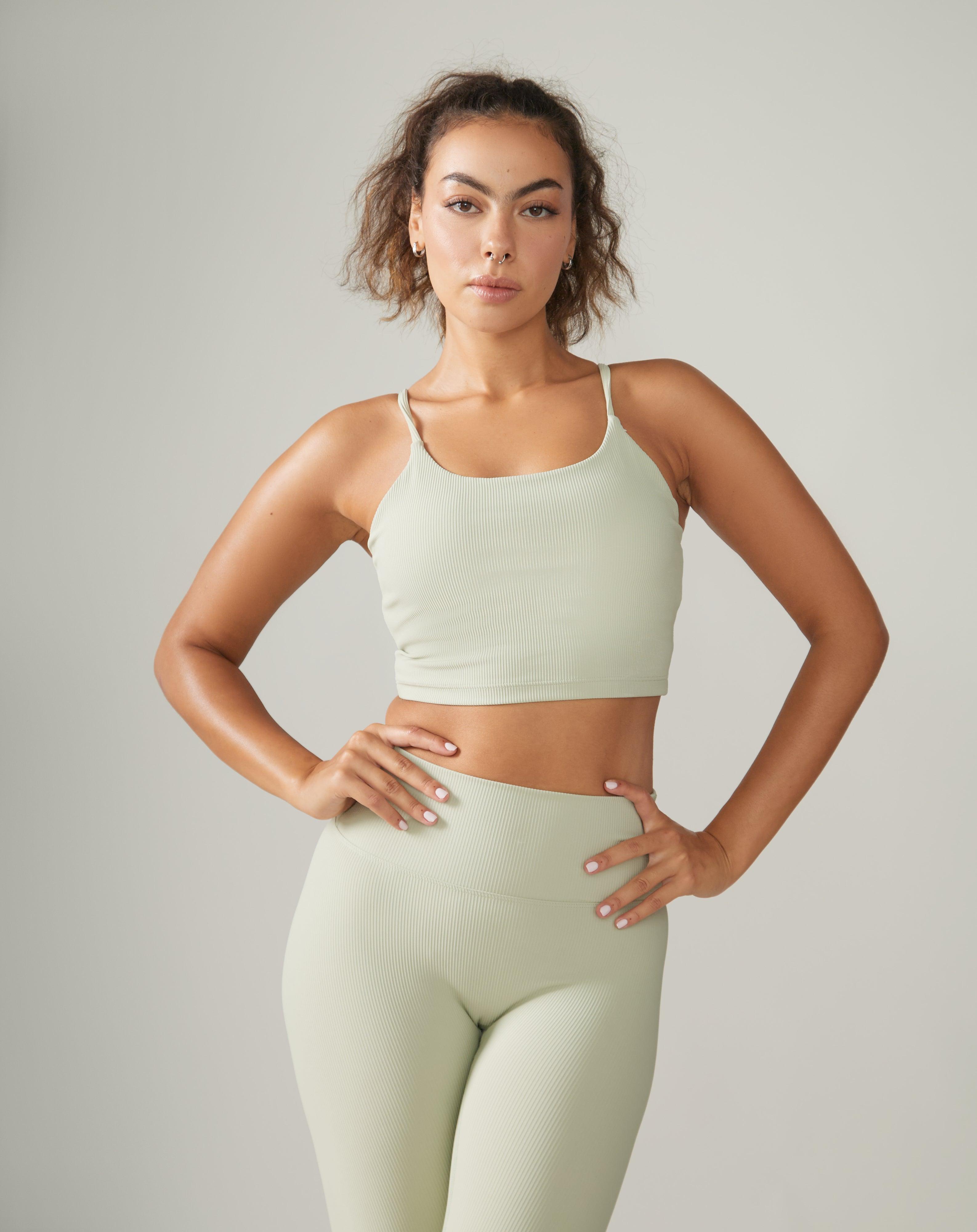 Rose Boreal - Bra - North Star Rib Soft Compression Sports Bra - Mint