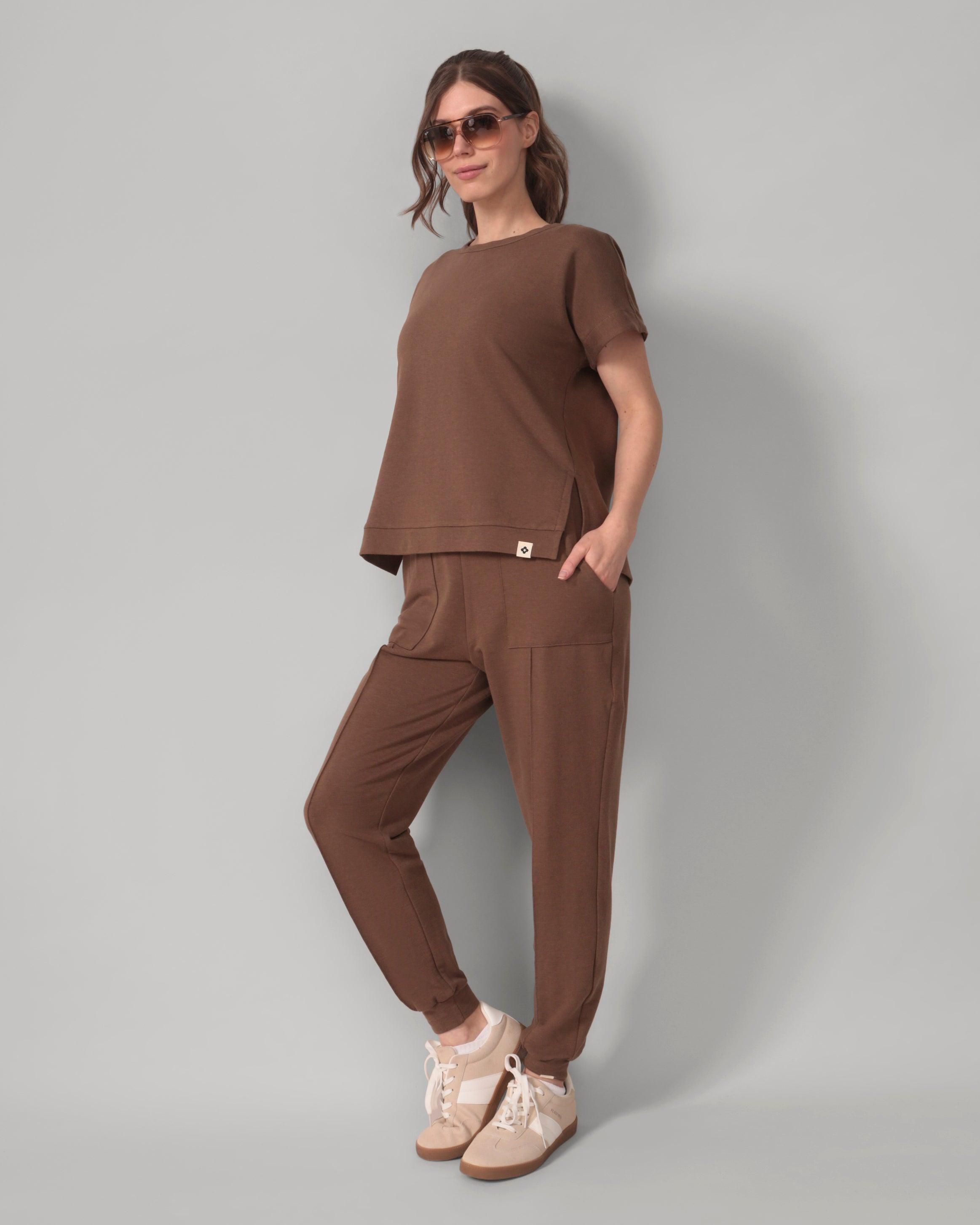 Rose Boreal - Jogger - Casual Slim Cuff Jogger Pant - Hazelnut