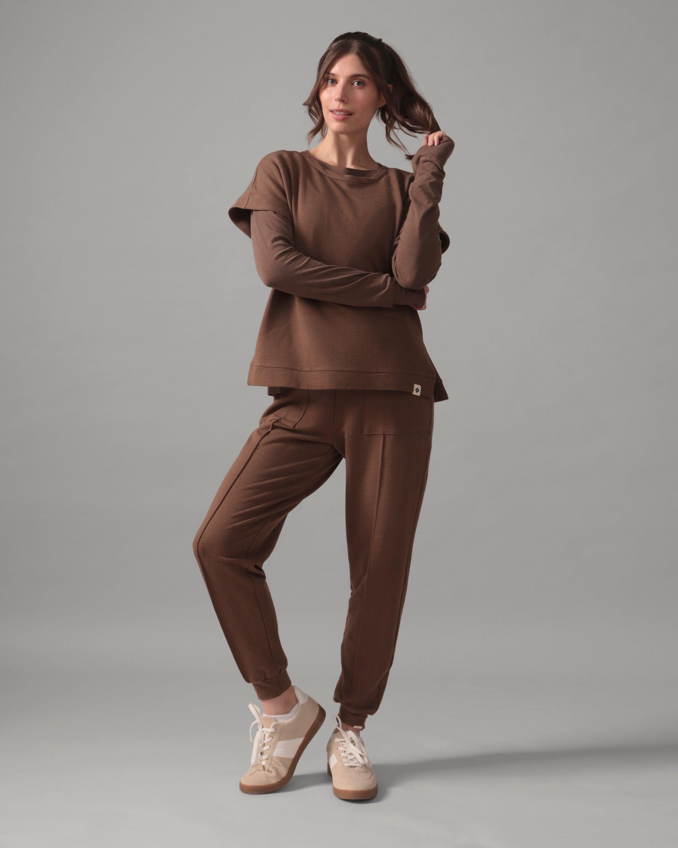 Rose Boreal - T-Shirt - Time Out Sleeveless Sweat - Hazelnut