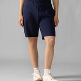 Fleece Mid-Rise Oversized Short 7" - Denim