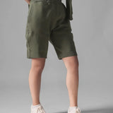 Fleece Mid-Rise Oversized Short 7" -  Moss