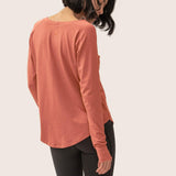 Rose Boreal - Top - Cozy Long Sleeve Shirt - Coral