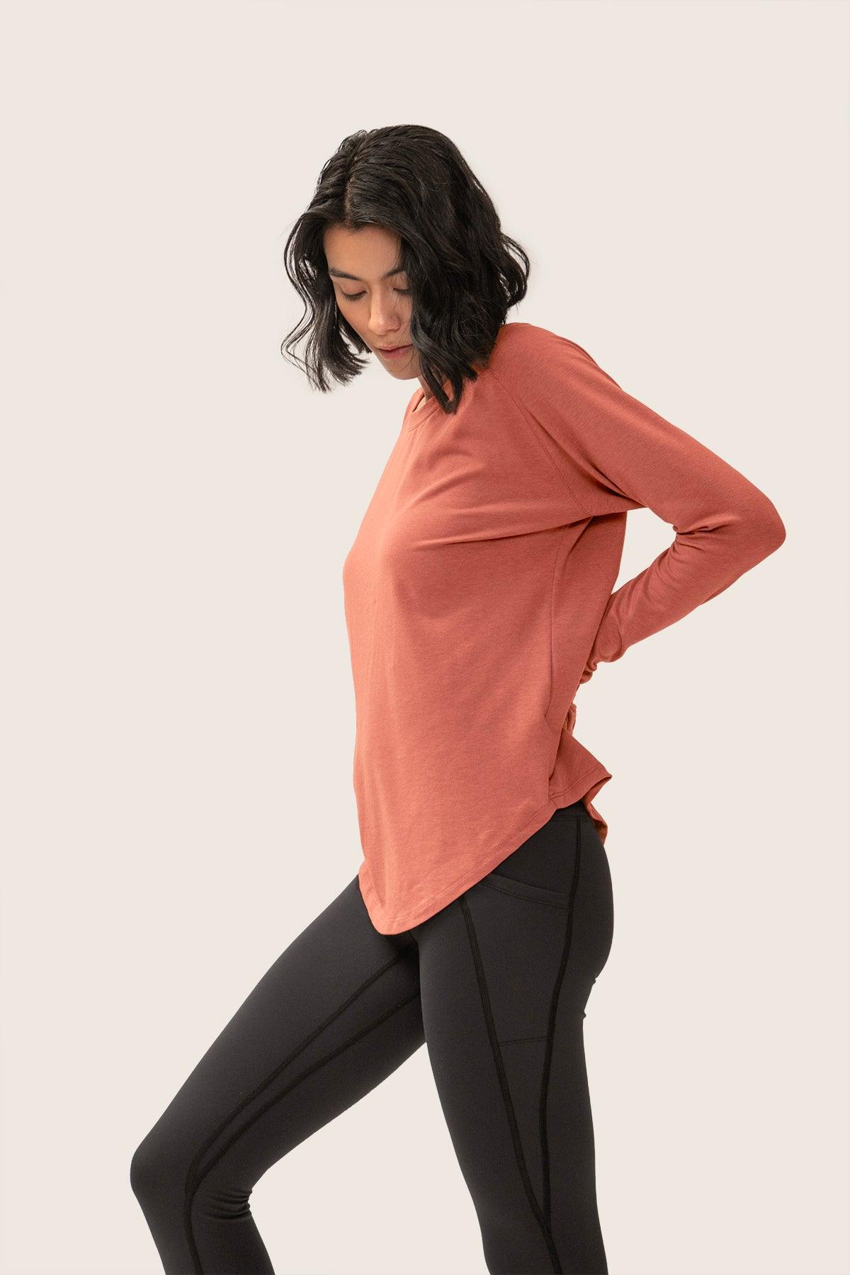 Rose Boreal - Top - Cozy Long Sleeve Shirt - Coral