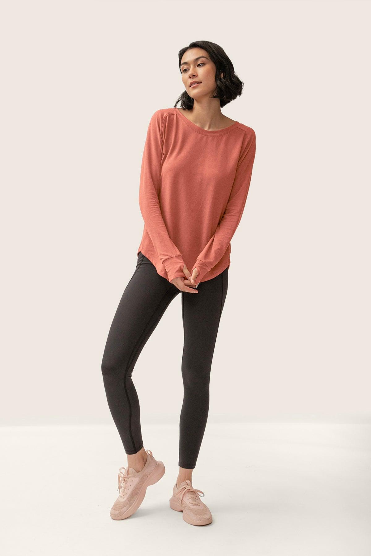Rose Boreal - Top - Cozy Long Sleeve Shirt - Coral
