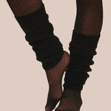 Ribbed Leg Warmers in Black