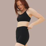 Seamless black under shorts sustainable comfort breathable