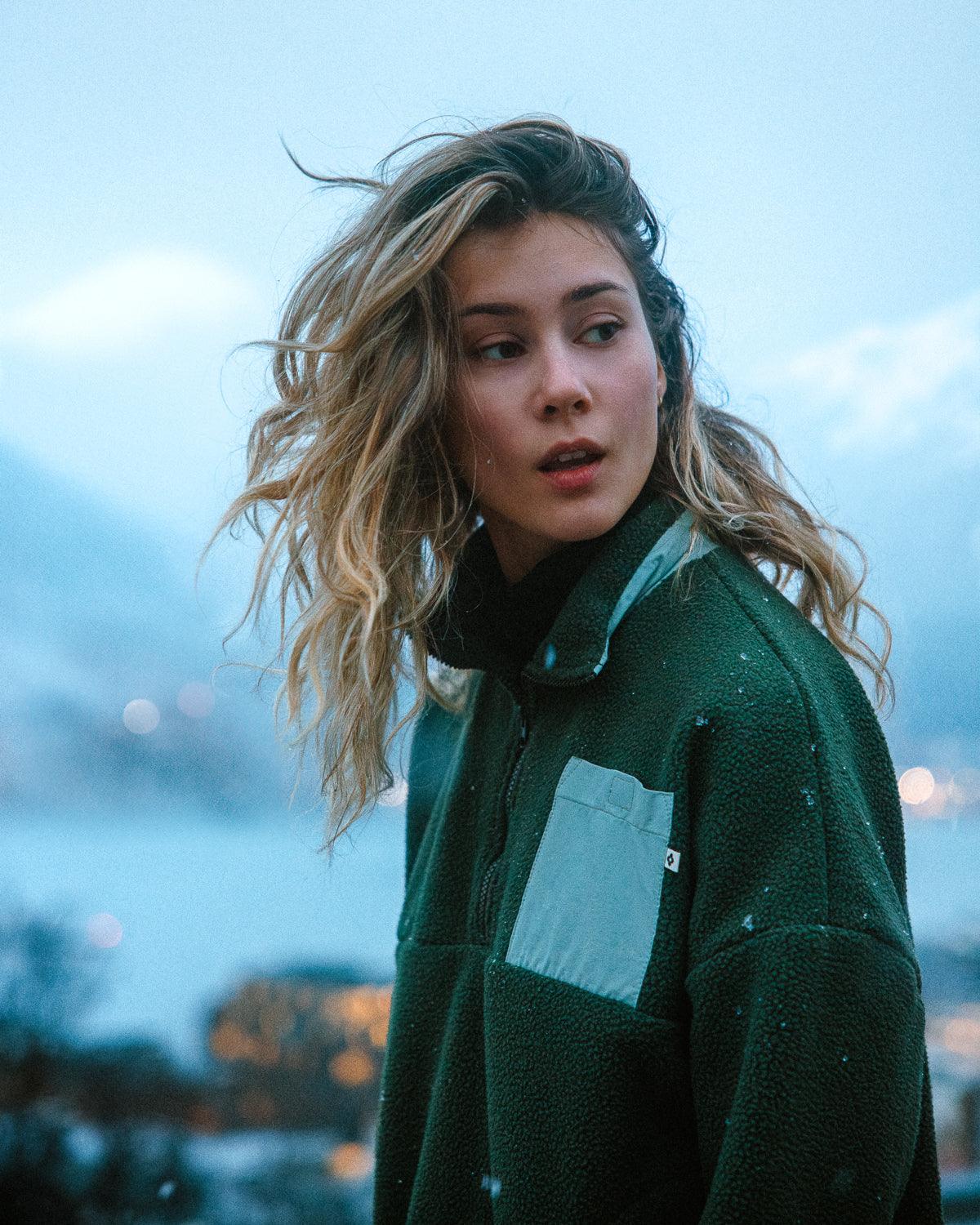 Rose Boreal - Polar Fleece - Sutton Polar Fleece Pullover - Forest Moss