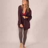 Eco Twill Blazer Kimono in Plum