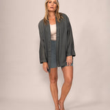 Eco Twill Blazer Kimono in Stormy Green