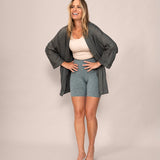 Eco Twill Blazer Kimono in Stormy Green