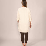 Bouclé Knit Long Sweater in Almond