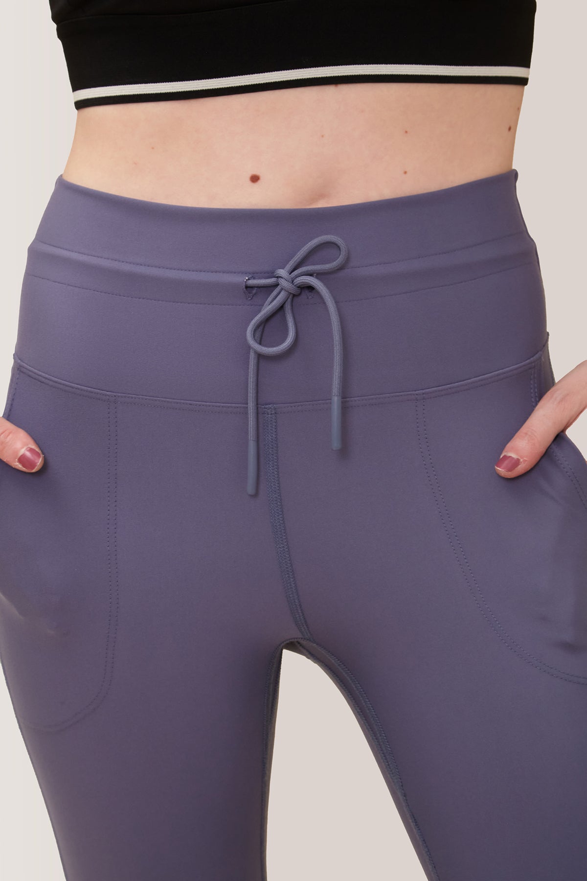Stay Flex Leggings High Rise Comfort with Convenient Front Pockets Rose Boreal