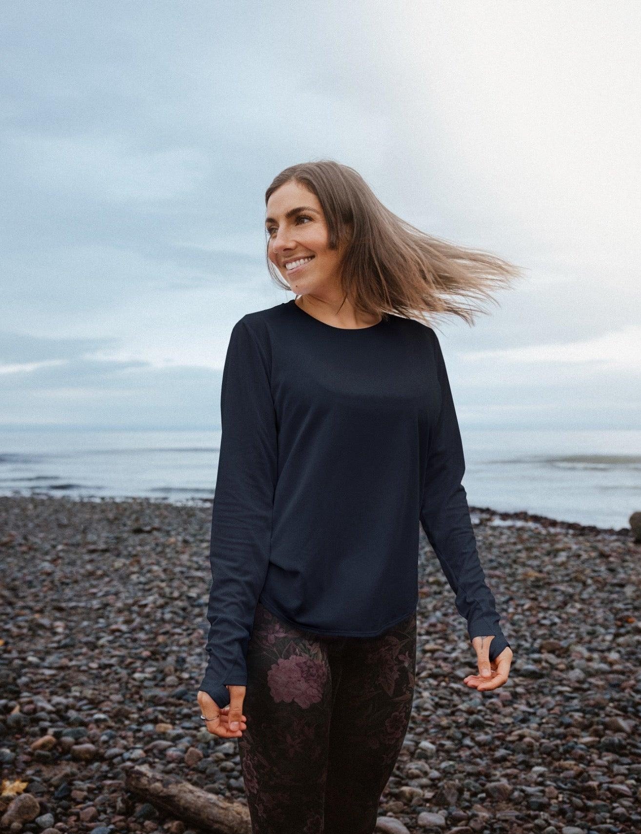 Rose Boreal - Top - No Brainer Long Sleeves - Denim