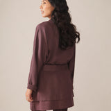 Eco Twill Blazer Kimono in Plum