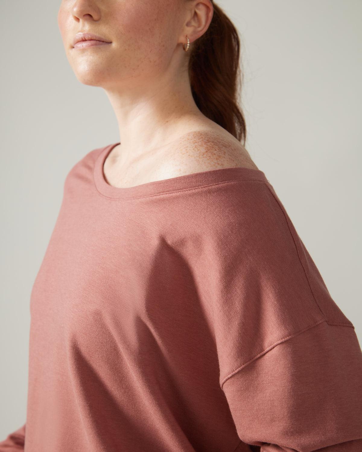 Rose Boreal - Long Sleeve - Flashdance Pullover - Dahlia
