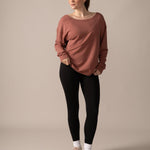 Rose Boreal - Long Sleeve - Flashdance Pullover - Dahlia