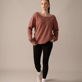 Rose Boreal - Long Sleeve - Flashdance Pullover - Dahlia