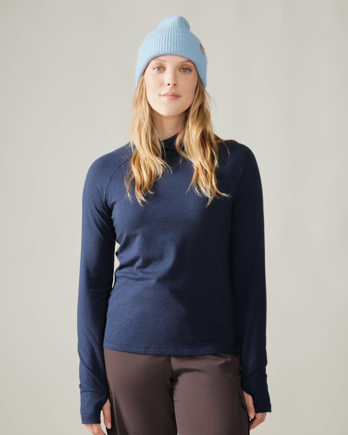 Rose Boreal - Long Sleeve - Zenith Turtleneck Sweater - Deep Ocean