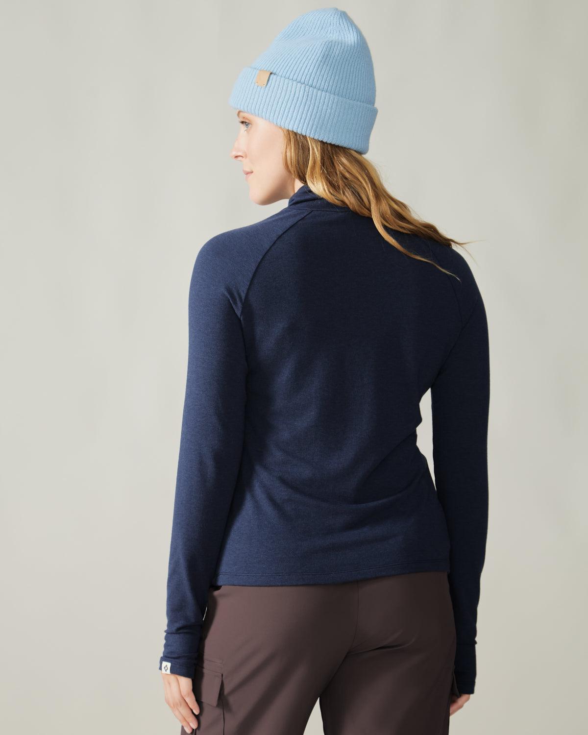 Rose Boreal - Long Sleeve - Zenith Turtleneck Sweater - Deep Ocean