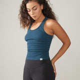 Rose Boreal - Tank Top - Long Mile-End Tank Top - Blue Lagoon