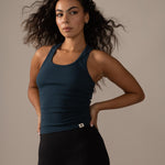 Rose Boreal - Tank Top - Long Mile-End Tank Top - Blue Lagoon