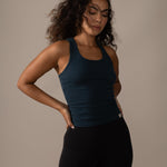 Rose Boreal - Tank Top - Long Mile-End Tank Top - Blue Lagoon