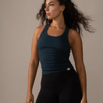 Rose Boreal - Tank Top - Long Mile-End Tank Top - Blue Lagoon