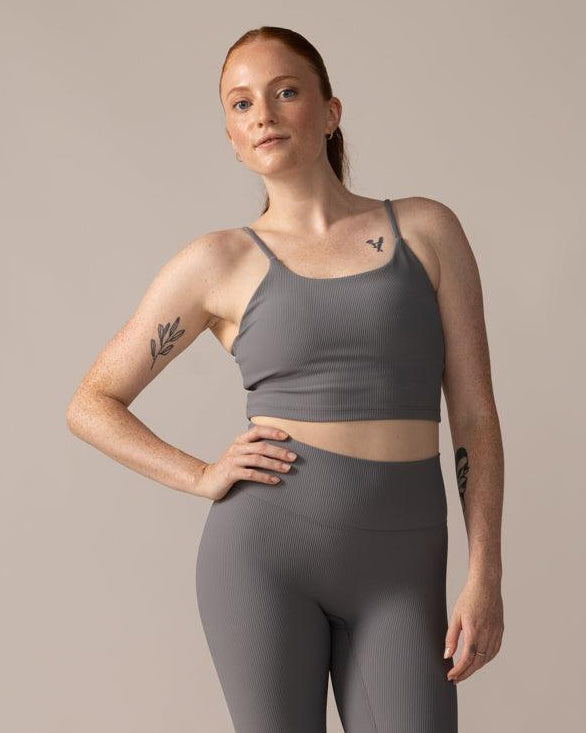 Rose Boreal - Legging - North Star Rib Soft Compression Legging - Stone Grey