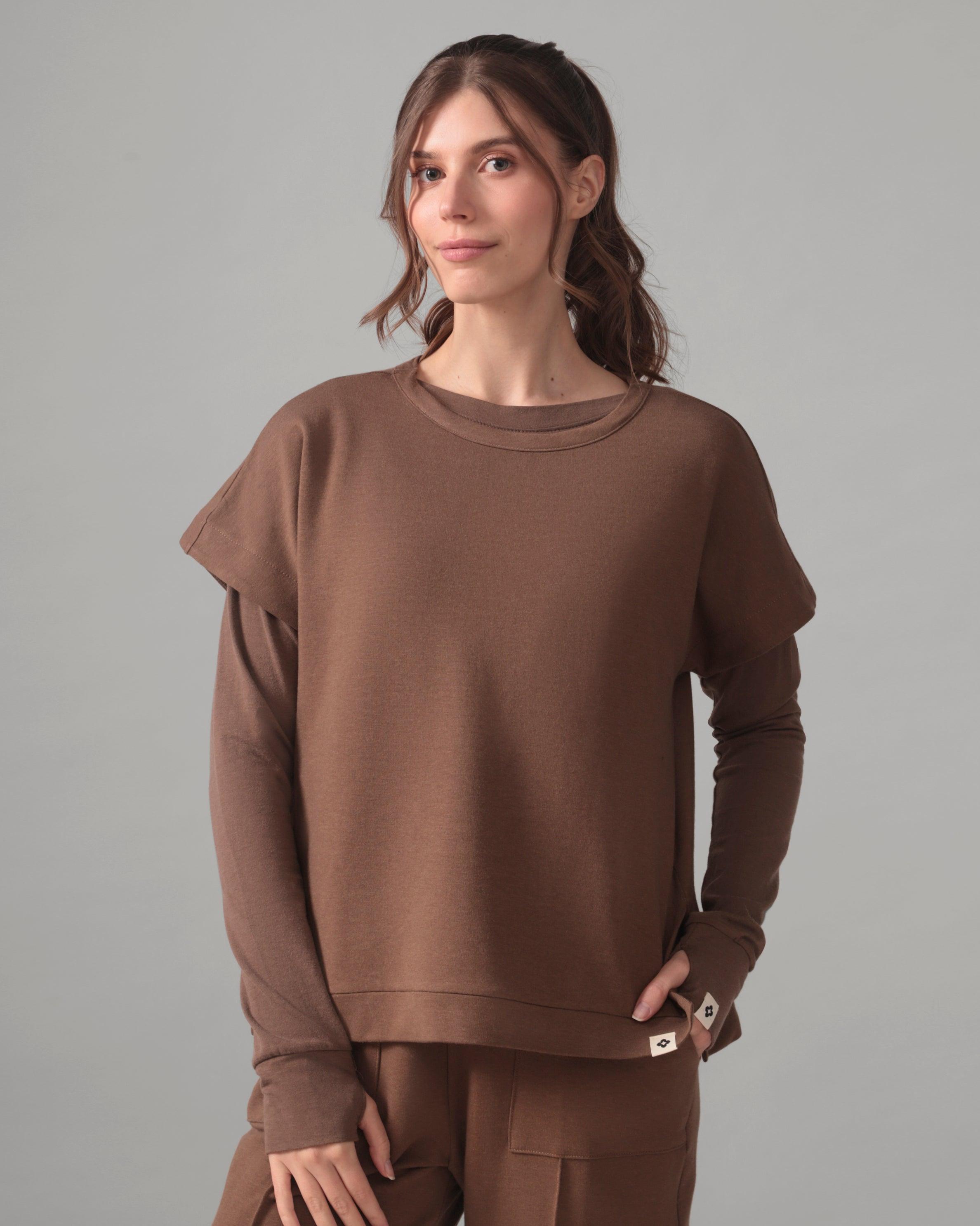 Rose Boreal - T-Shirt - Time Out Sleeveless Sweat - Hazelnut